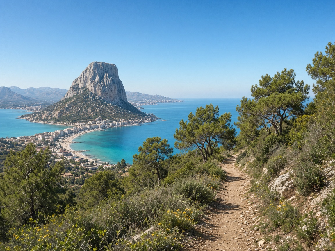 Views from the Sierra de Olt&agrave; towards Calpe