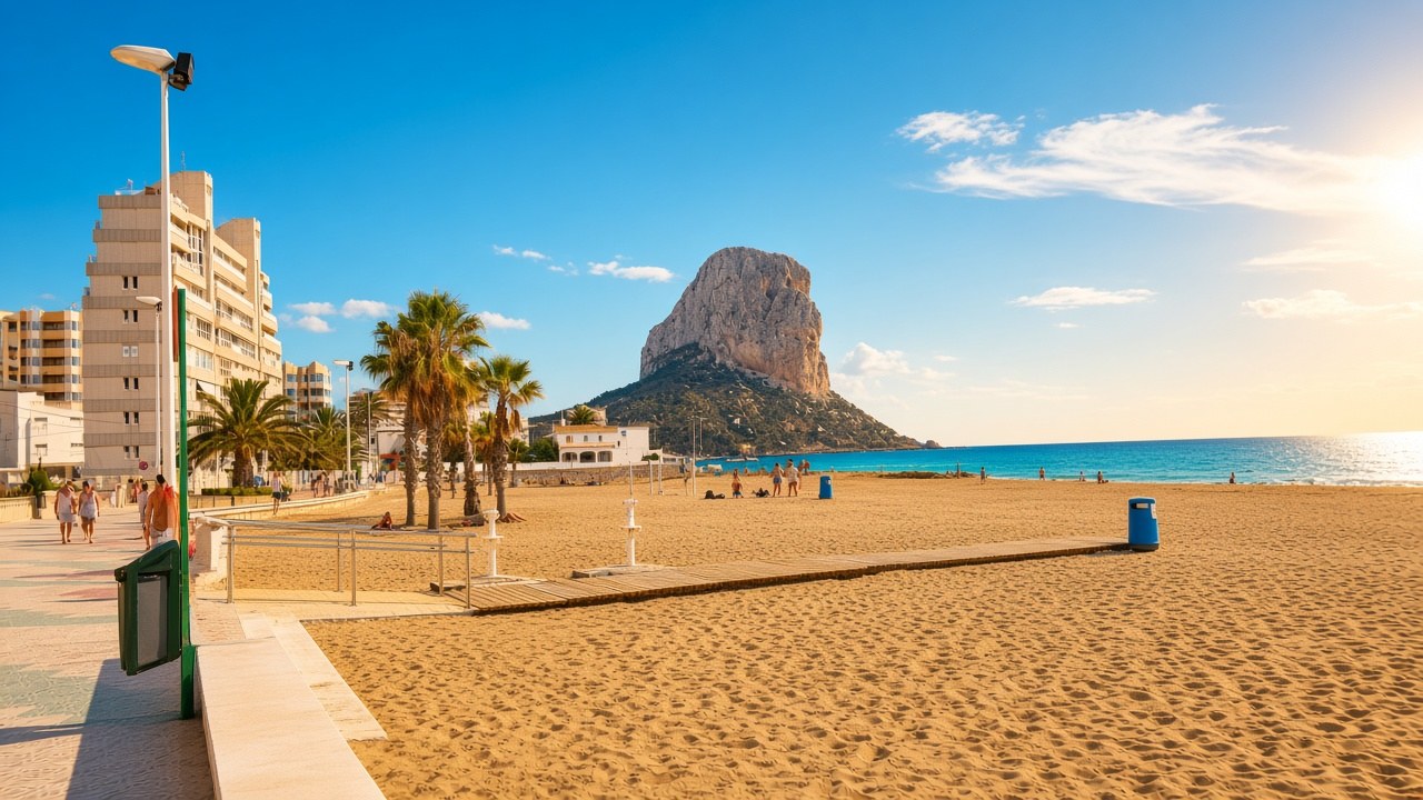 Arenal-Bol beach and Pe&ntilde;&oacute;n de Ifach in Calpe