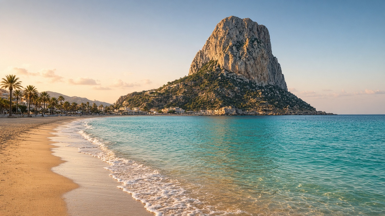 Arenal-Bol beach and Pe&ntilde;&oacute;n de Ifach in Calpe