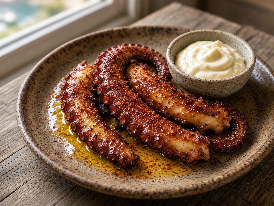 Mediterranean-style grilled octopus